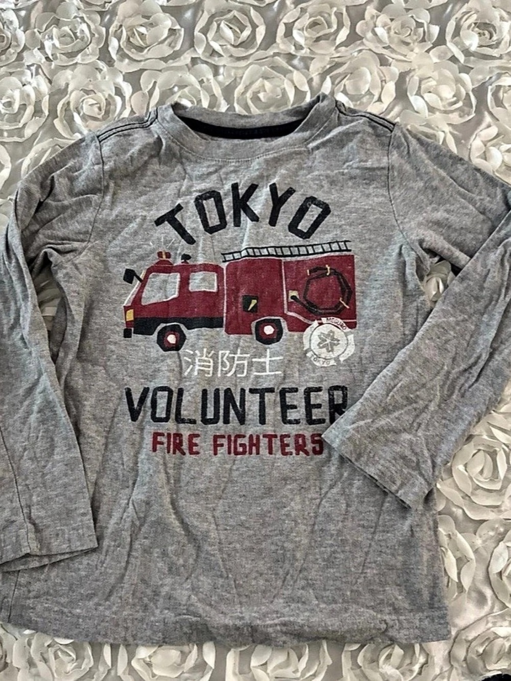Tea Collection Tokyo Volunteer Fire Fighters Long Sleeve Graphic Tee Size 7